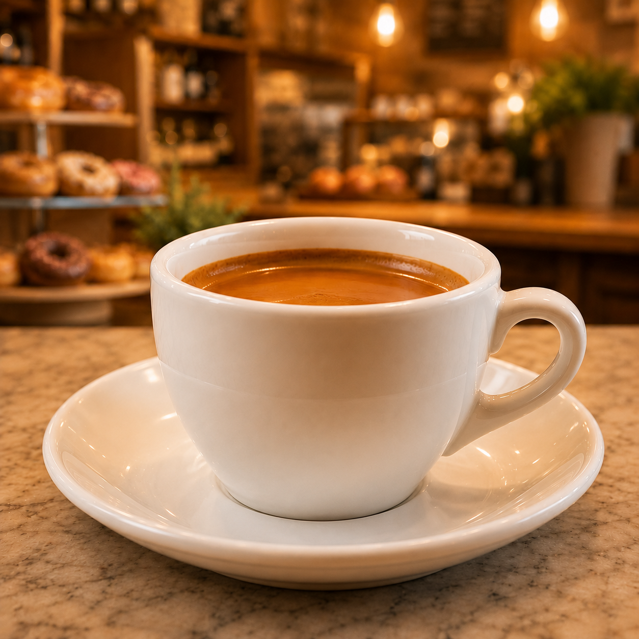 A cup of fresh coffee at Sugar Grounds Cafe in Middlefield, Ohio