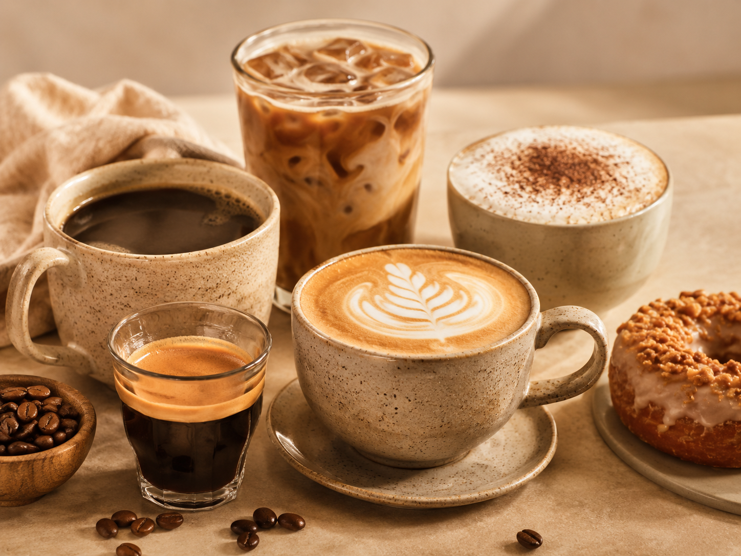 Coffee and espresso drinks at Sugar Grounds Cafe